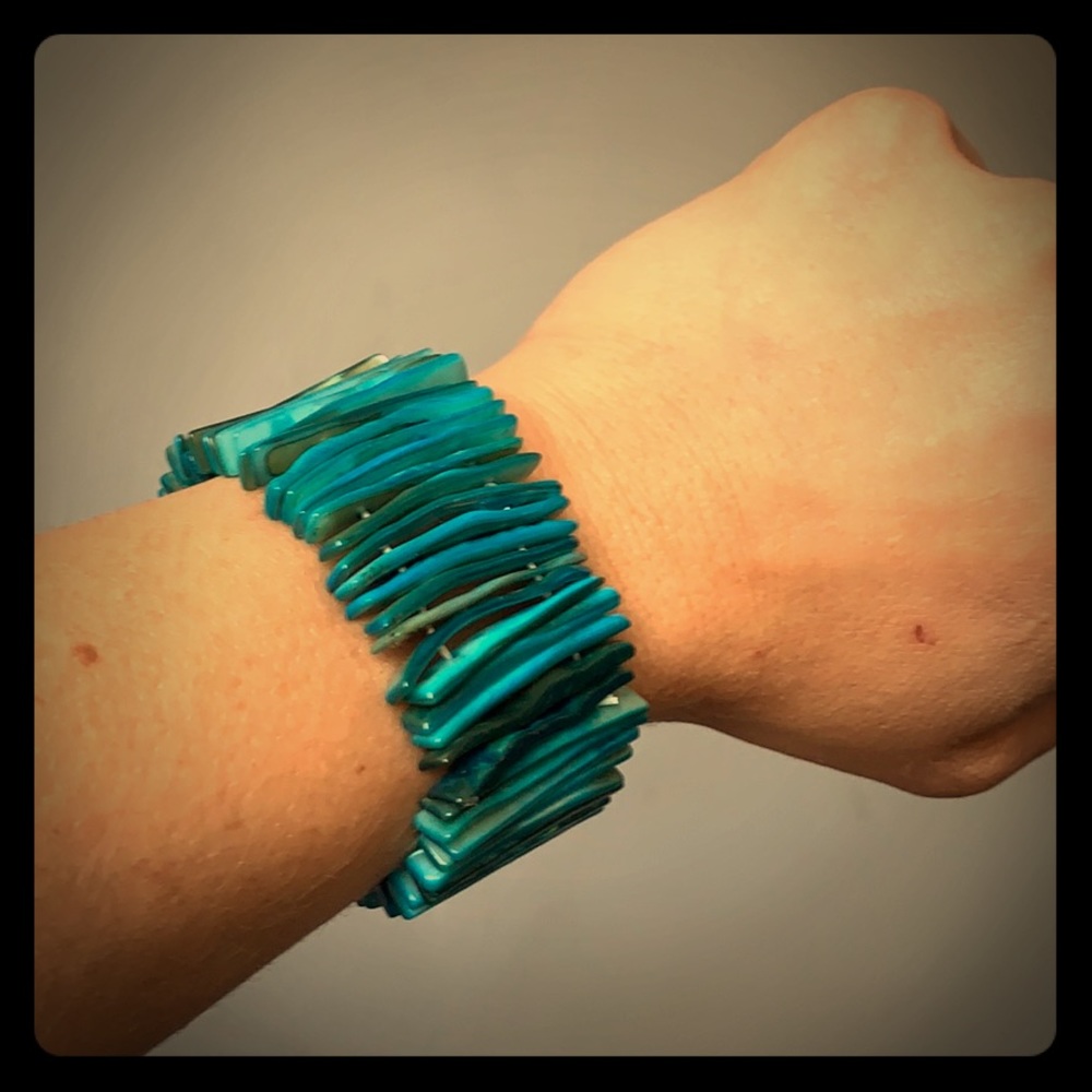 Blue shell bracelet